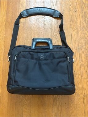 Dell Black Laptop Briefcase with Shoulder Strap and Top Handle